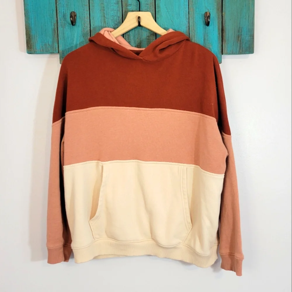American Eagle Outfitters color block "ahh-mazingly soft" fleece hoodie - Picture 1 of 7